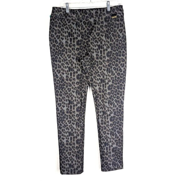Calvin Klein Ponte Knit Pull On Pant Leopard Ankle Stretch Size M - Picture 1 of 9